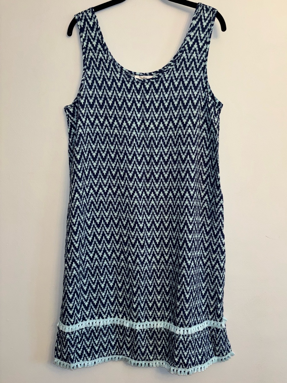 NWT Roudelain Navy/Aqua Chevron Dress